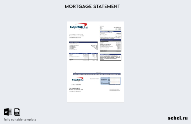 скачать цифровую выписку по ипотечному кредиту банка USA Capital One в формате W